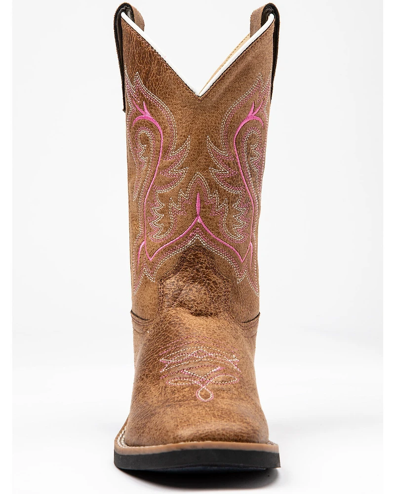 Shyanne Girls' Madison Faux Leather Western Boots - Square Toe