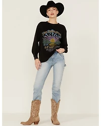 Cleo + Wolf Women's Day Dreaming, Drinking Graphic Thermal Pullover Sweatshirt