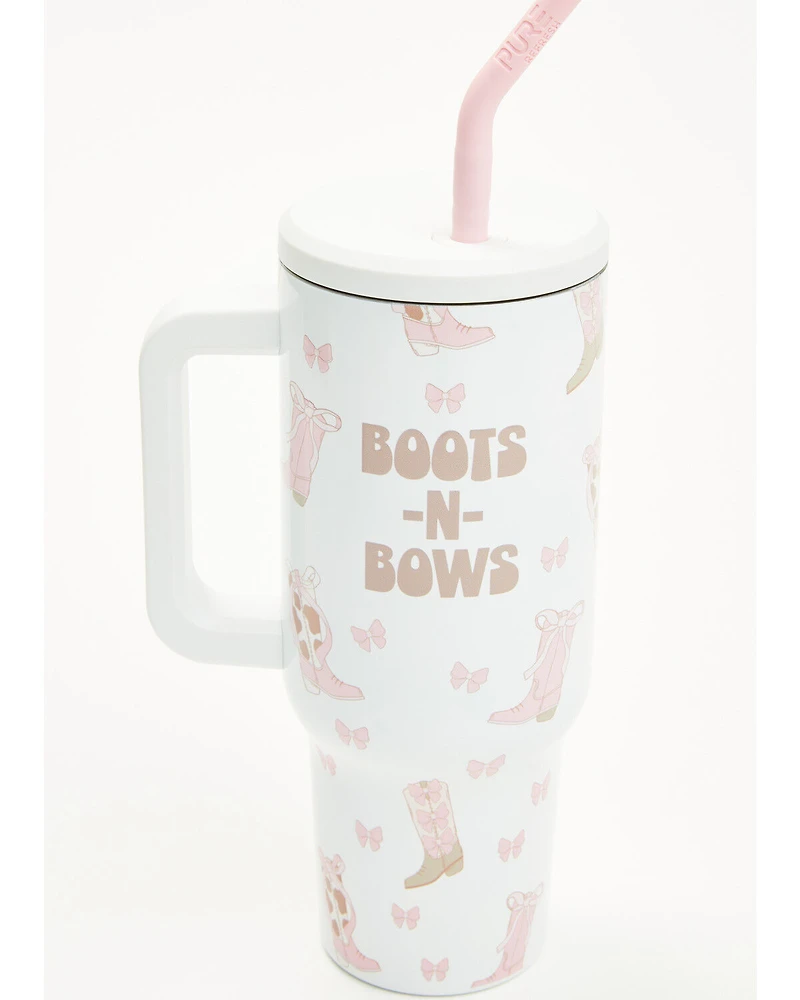 Boot Barn 40oz Boots in Bows Tumbler with Straw