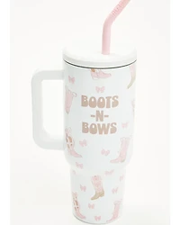 Boot Barn 40oz Boots in Bows Tumbler with Straw
