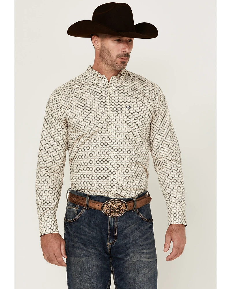 Ariat Men's Fraiser Geo Print Long Sleeve Button-Down Western Shirt