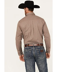 Justin Men's Boot Barn Exclusive Geo Striped Print Long Sleeve Button-Down Stretch Western Shirt