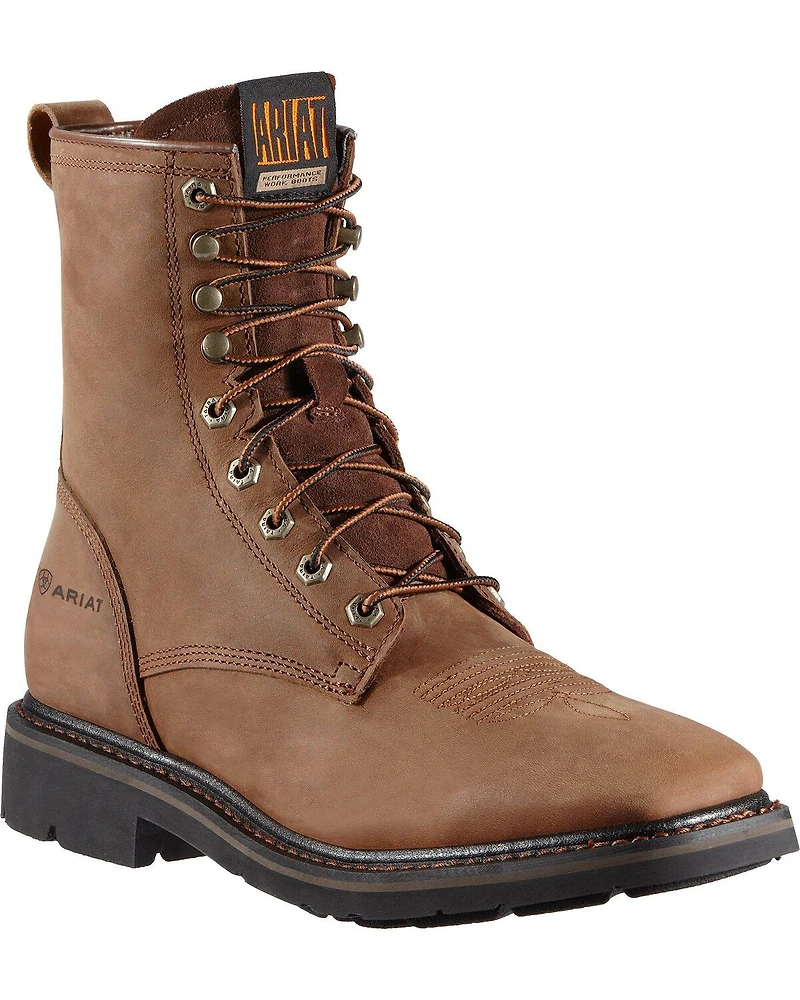 Ariat Men's Cascade 8" Lace-Up Work Boots - Square Toe