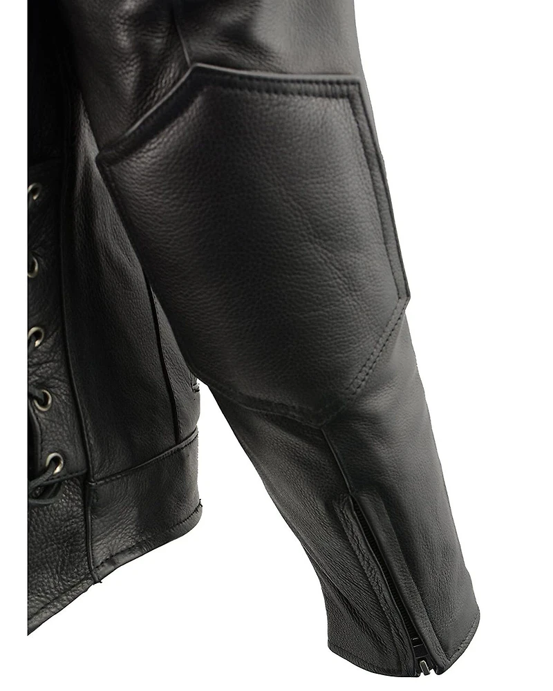 Milwaukee Leather Men's 4X Side Lace Vented Scooter Jacket - Big