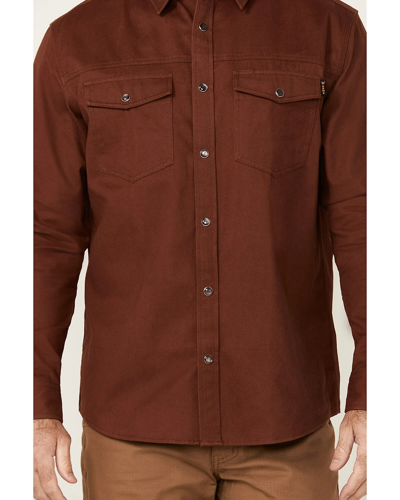 Hawx Men's All Out Solid Long Sleeve Pearl Snap Western Work Shirt