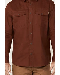 Hawx Men's All Out Solid Long Sleeve Pearl Snap Western Work Shirt