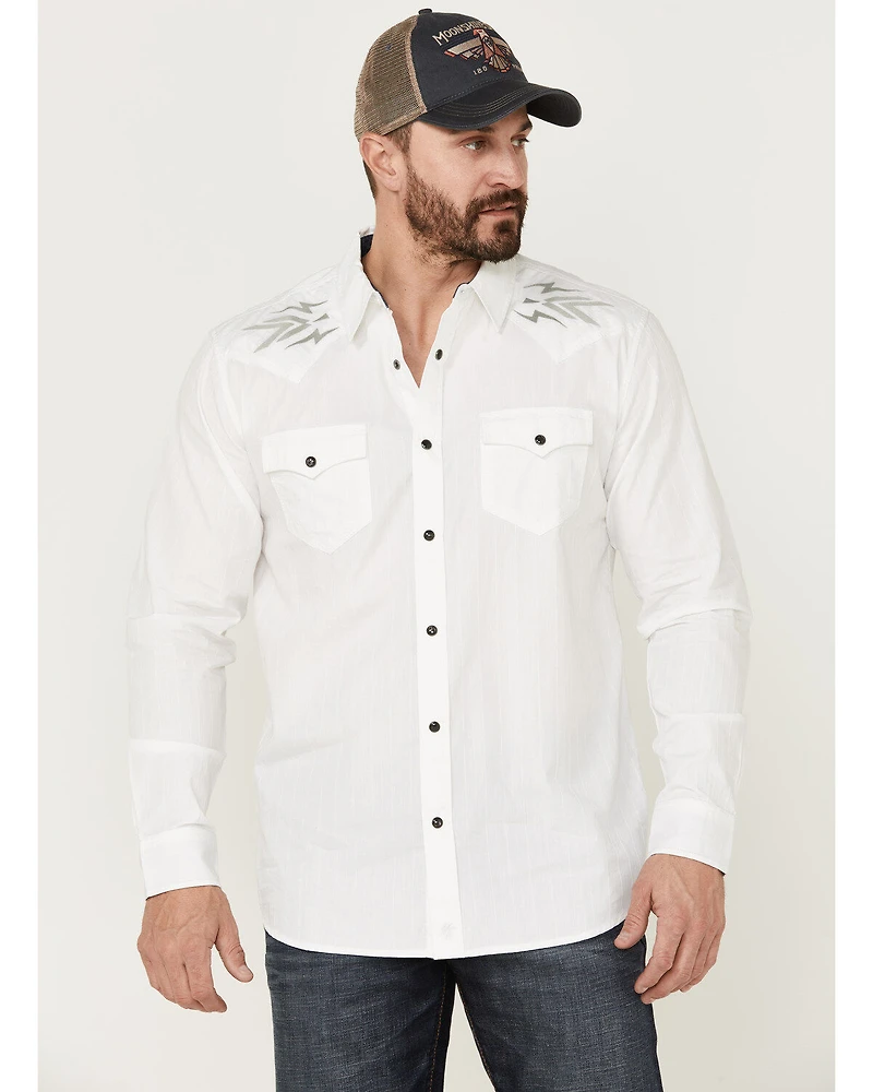 Moonshine Spirit Men's Relic Embroidered Southwestern Yoke Long Sleeve Snap Western Shirt
