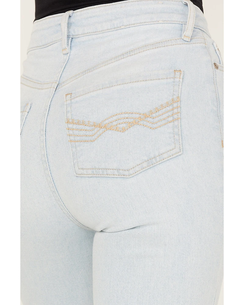 Idyllwind Women's Light Wash West Avenue High Risin Distressed Flare Jeans