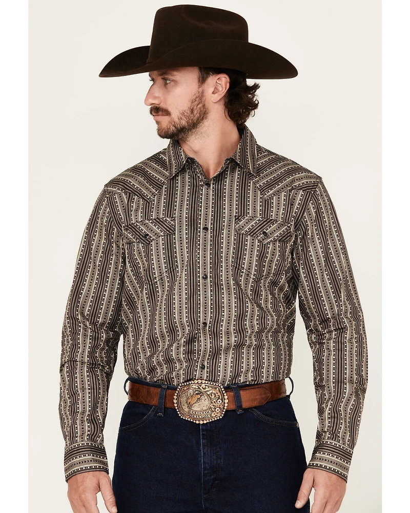 Cody James Men's Bartlett Geo Striped Long Sleeve Snap Western Shirt