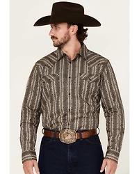 Cody James Men's Bartlett Geo Striped Long Sleeve Snap Western Shirt