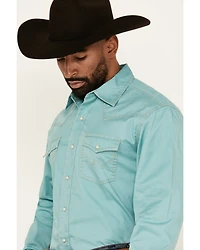 Wrangler Retro Men's Solid Long Sleeve Snap Western Shirt