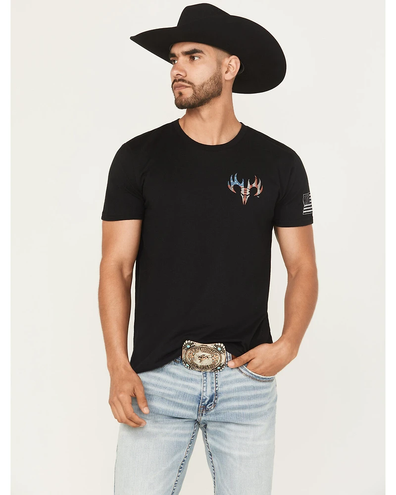 Buckwear Men's Bull Horns Short Sleeve Graphic