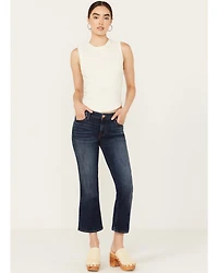 Mia and Moss Women's Spellbound Dark Wash Mid Rise Kick Flare Stretch Jeans