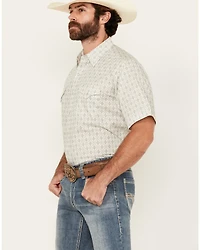 Ely Walker Men's Medallion Print Short Sleeve Snap Western Shirt