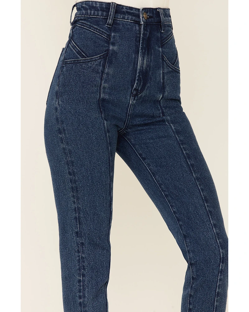 Wishlist Women's Dark Wash Acid Fading High Rise Skinny Jeans
