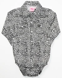 Cowgirl Hardware Infant Girls' Leopard Print Long Sleeve Snap Onesie