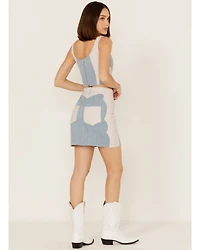 Understated Leather Women's Lil Mamma Scalloped Denim Mini Skirt