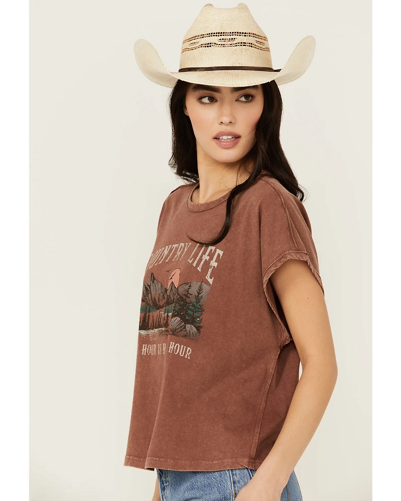 Cleo + Wolf Women's Anna Cropped Graphic Muscle Tee