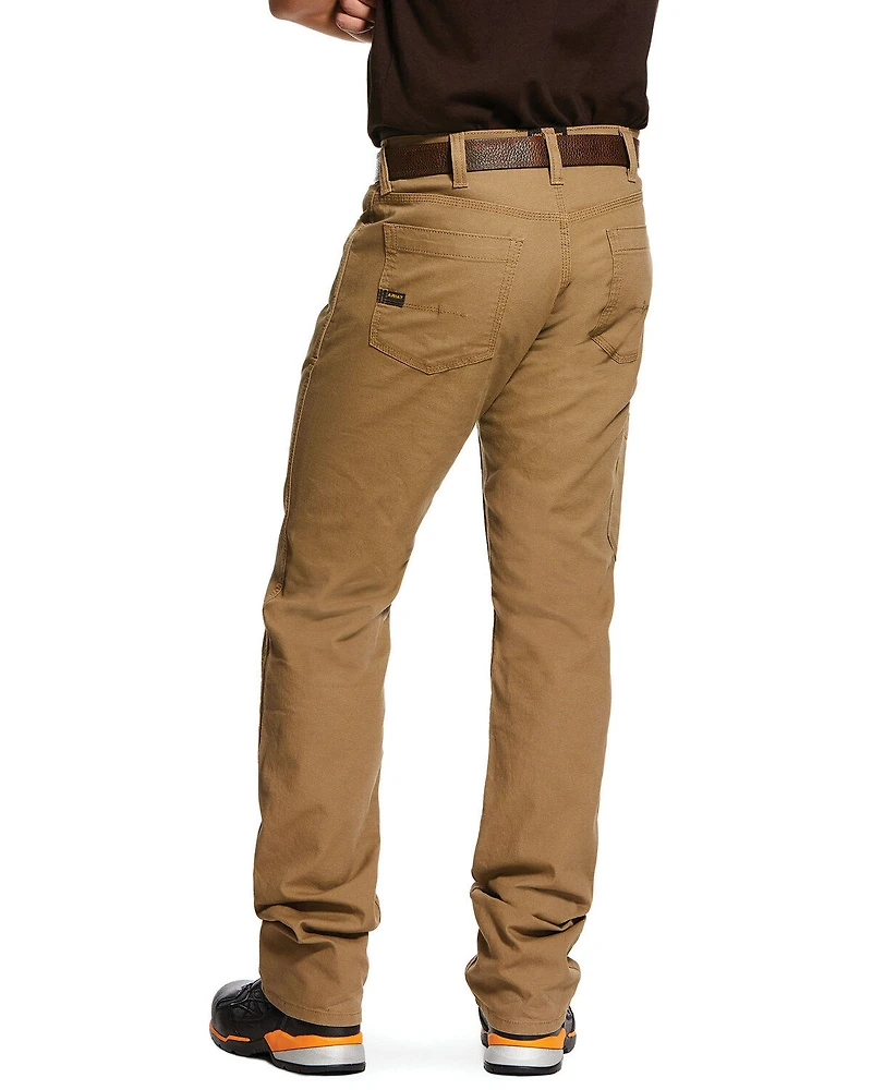 Ariat Men's Khaki Rebar M4 Made Tough Durastretch Straight Leg Work Pants - Big