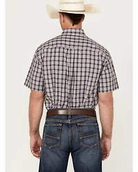Cinch Men's Plaid Print Short Sleeve Button-Down Western Shirt