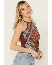 Shyanne Women's Bandana Print Halter Tank