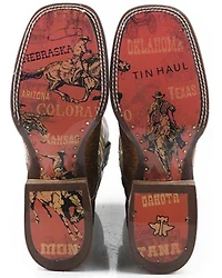 Tin Haul Men's I'm Stitches Cowboy Heritage Western Boots - Broad Square Toe