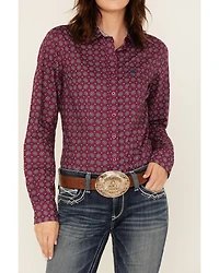 Cinch Women's Geo Print Long Sleeve Button-Down Western Shirt