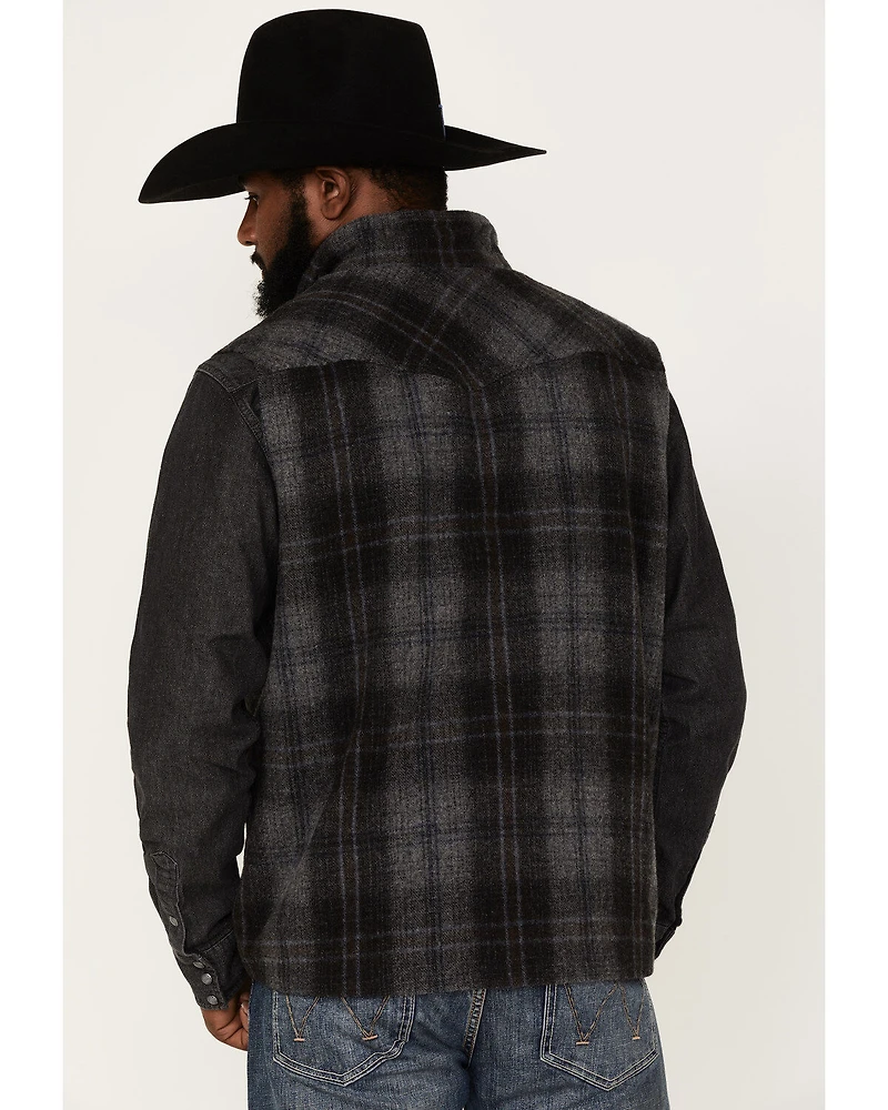 Powder River Outfitters Men's Large Plaid Print Wool Vest
