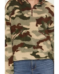 Rock & Roll Denim Women's Camo Print Sherpa Pullover
