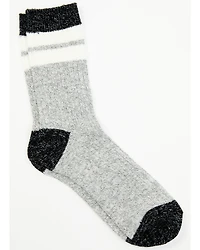 Brother's and Sons Men's Gray Rugby Stripe Crew Socks