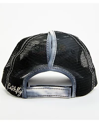 Catchfly Women's Hellbent Embroidered Distressed Ponytail Ball Cap