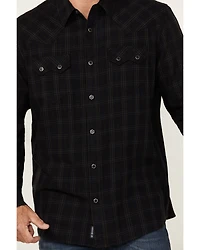 Moonshine Spirit Men's Blacksmith Plaid Print Long Sleeve Snap Western Shirt
