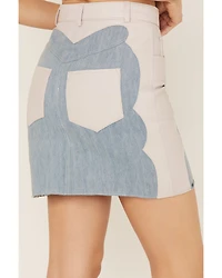 Understated Leather Women's Lil Mamma Scalloped Denim Mini Skirt
