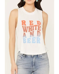 White Crow Women's Red, and Beer Graphic Tank