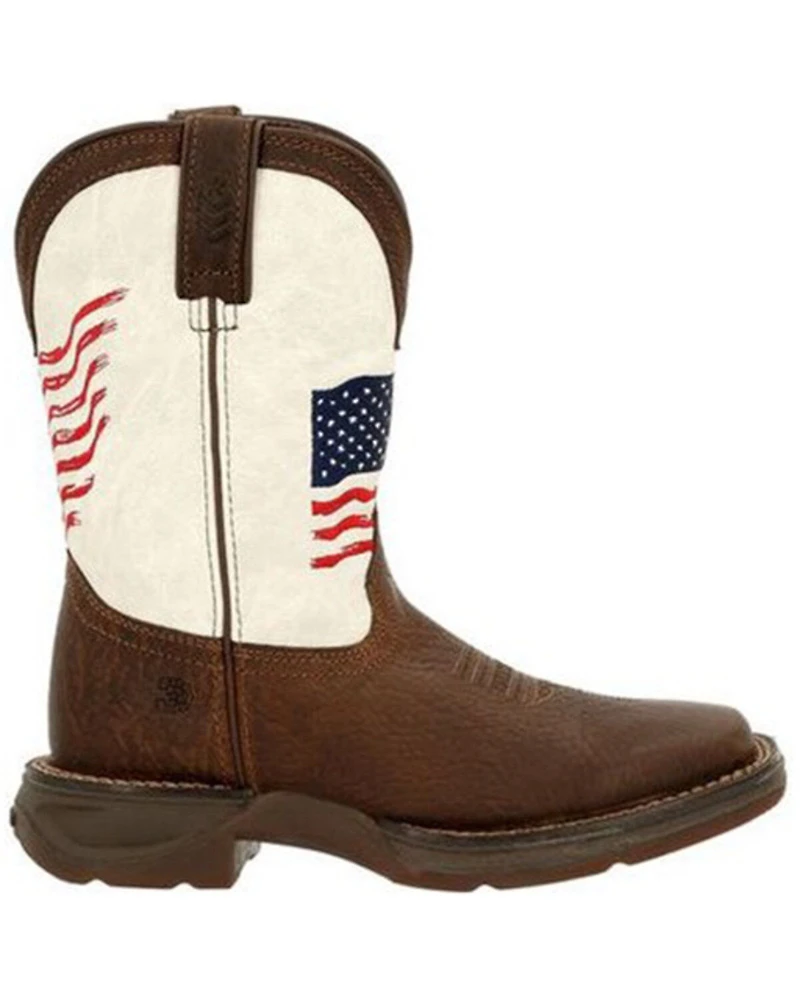 Durango Boys' Rebel Distressed Flag Western Boots - Square Toe
