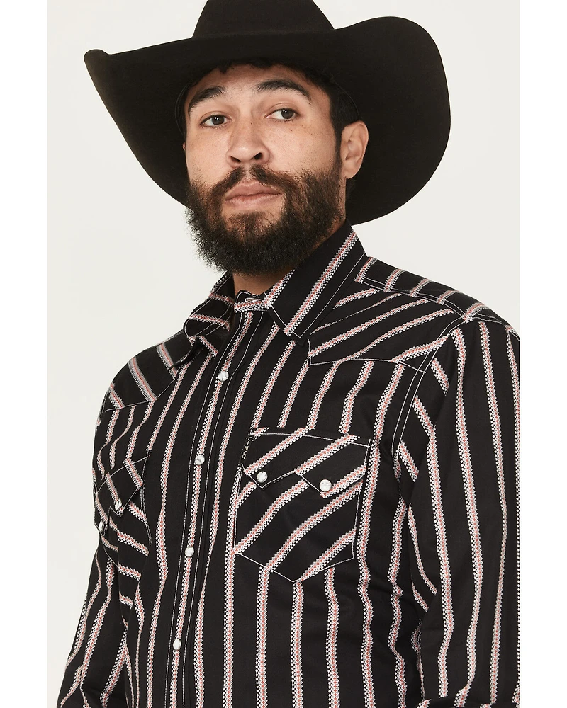 Cinch Men's Modern Fit Striped Long Sleeve Snap Western Shirt