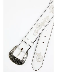 Shyanne Women's Lasy Floral Embroidered Rhinestone Western Belt