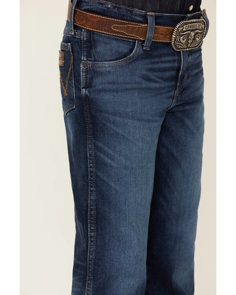 Wrangler Retro Boys' Troxler Dark Wash Relaxed Bootcut Stretch Denim Jeans