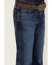 Wrangler Retro Boys' Troxler Dark Wash Relaxed Bootcut Stretch Denim Jeans