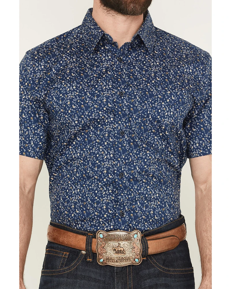 Cody James Men's Vanguard Floral Print Short Sleeve Button-Down Stretch Western Shirt