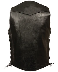 Milwaukee Leather Men's 4X 10 Pocket Side Lace Vest - Tall