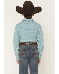 Gibson Trading Co Boys' Lava Lamps Geo Print Long Sleeve Pearl Snap Western Shirt