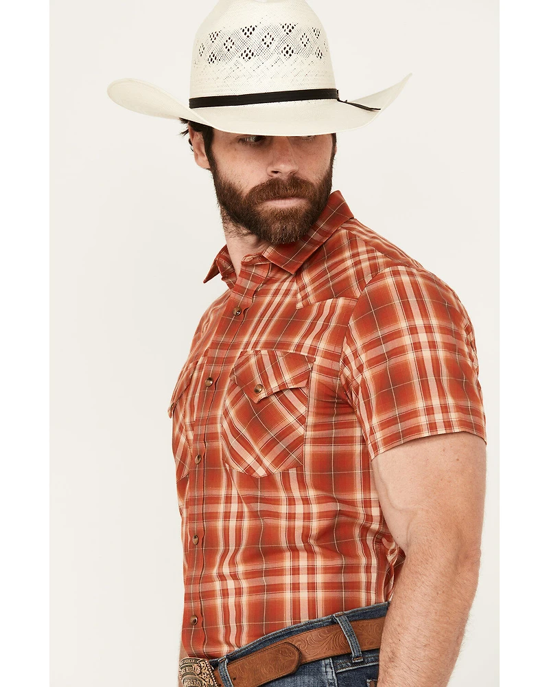 Pendleton Men's Frontier Plaid Print Short Sleeve Snap Western Shirt