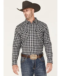 Cody James Men's Visa Versa Small Plaid Print Long Sleeve Snap Western Flannel Shirt