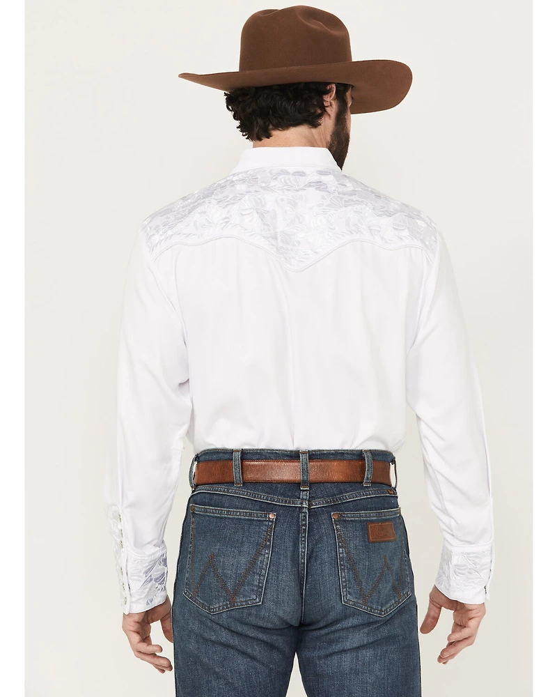 Scully Men's Embroidered Gunfighter Long Sleeve Pearl Snap Western Shirt
