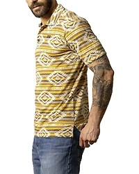 Kimes Ranch Men' Tulum Southwestern Print Short Sleeve Button-Down Polo Shirt