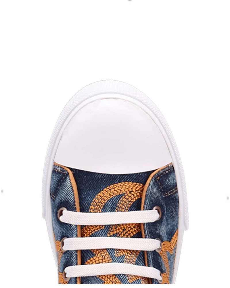 Dingo Women's Denim Western Stitched High-Top Sneakers