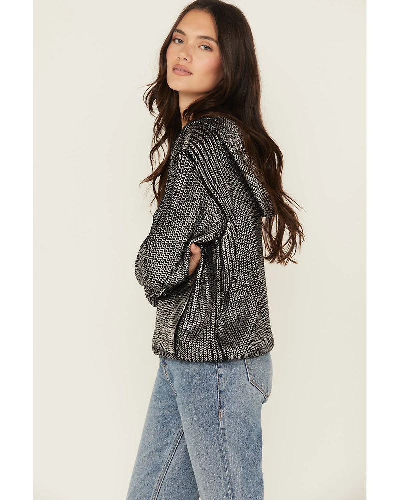 Revel Women's Metallic Sparkle Hoodie
