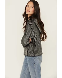 Revel Women's Metallic Sparkle Hoodie