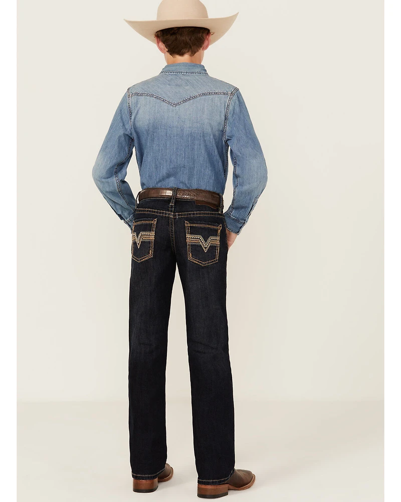 Rock & Roll Denim Boys' Dark Wash Bootcut Stretch Jeans